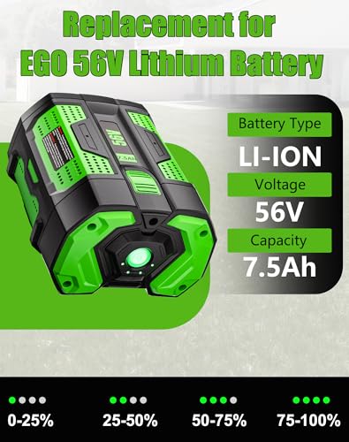 Image of HOCHSTERN 7.5Ah Replacement for EGO 56V Battery Compatible with EGO 56 Volt Lithium-Ion Battery Power Tools 1Pack