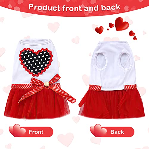 Dog Dress Cute Pet Puppy Clothes Hloiday Dog Outfit Doggie Cat Red Heart Sundress Costumes for Small Dogs Girl (Medium… - Image 5