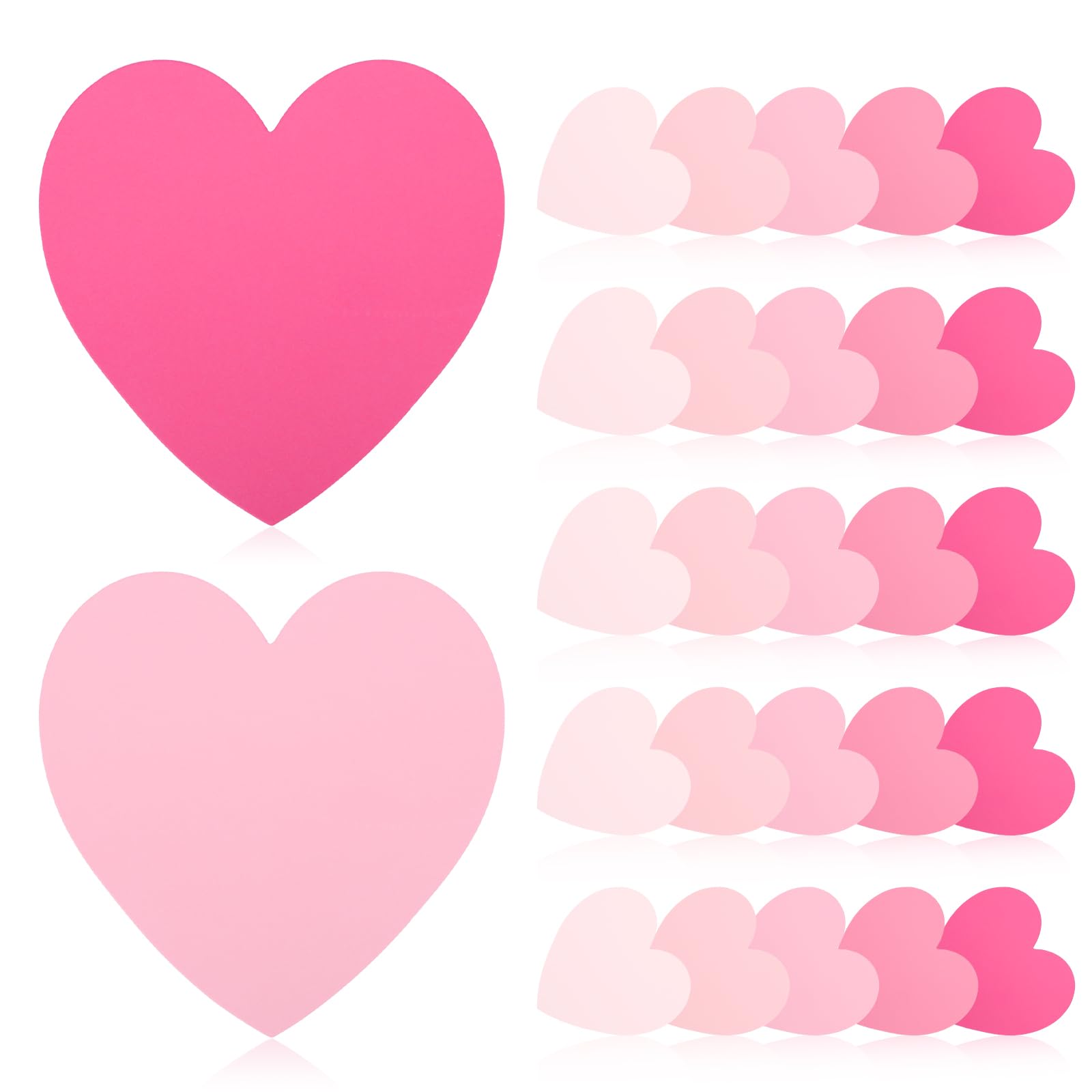 150 Pcs Heart Index Cards - Pink, 3x3 Colored Note Cards for School, Learning, Office, Games