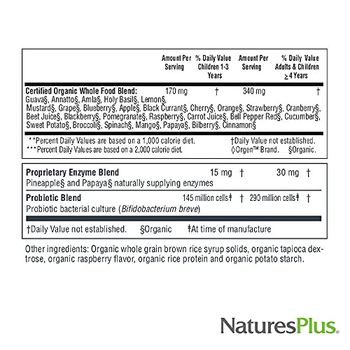 Naturesplus Source Of Life Garden Certified Organic Family Chewable Multivitamin - 60 Vegan Chewables - Mixed Berry Flavor - For Adults & Children - Vegetarian, Gluten-Free - 30-60 Servings #TOP4