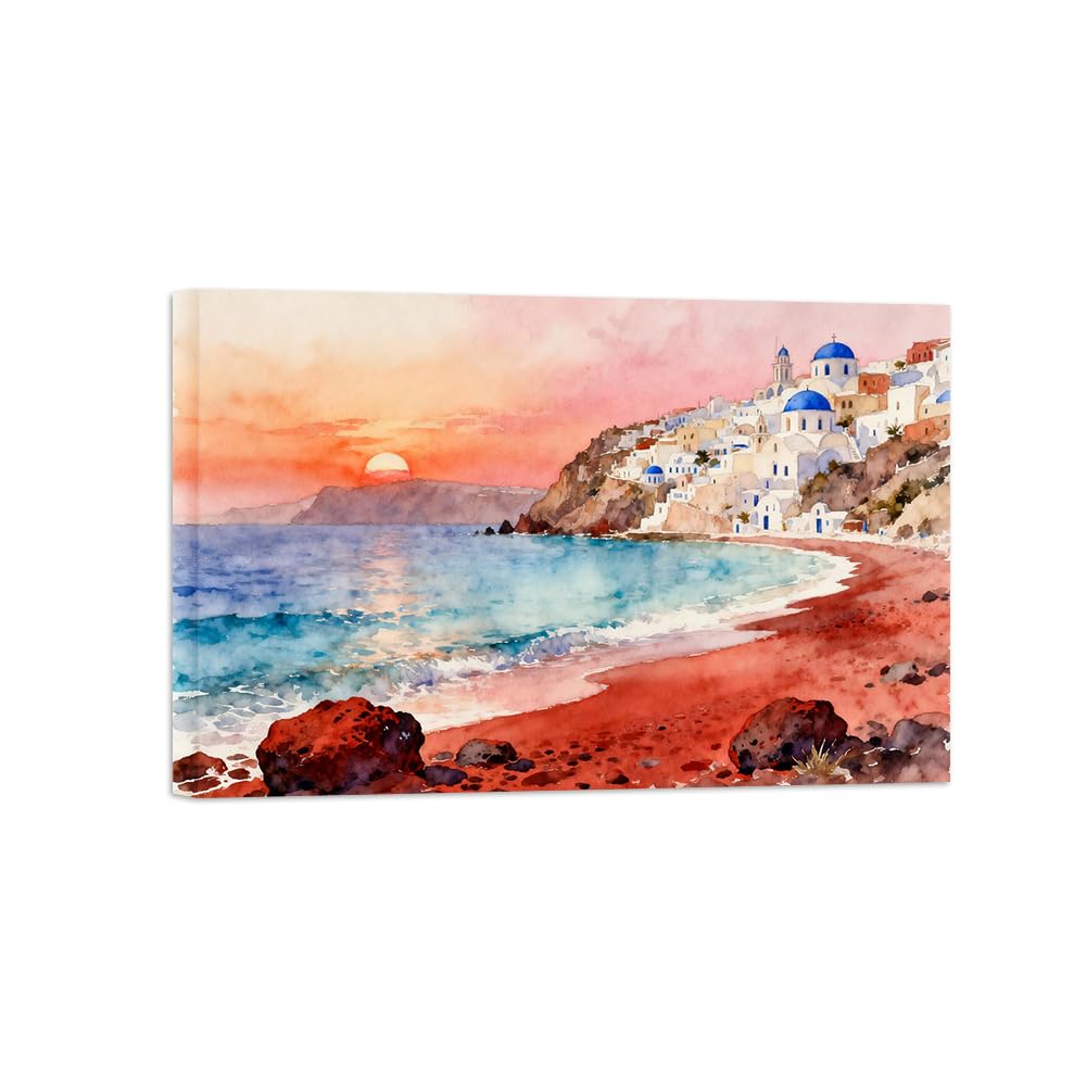 OZPWBVY Sea Beach Sunset Landscape Canvas Prints Ready to Hang 70x105cm Wrapped Canvas