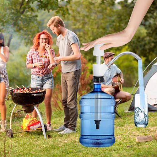 Mein HERZ Bequeme Handpumpe der Familie im Freien, Trinkwasserpumpe, Handwasserpumpe, Handpresse Wasser, Caravan Sink Wasser Handpumpe Double Action Camping Trailer Wohnmobil Ersatzpumpwerkzeug(Weiß)