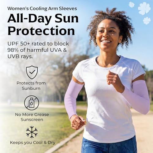 Image of SportsTrail Cooling Arm Sleeves for Men & Women - Breathable, UV Sun Protection, Sports Arm Sleeves for Women, Men & Youth