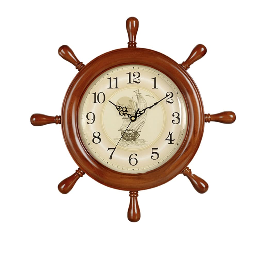 Horloge murale rétro de 30,5 cm en bois massif noble et durable
