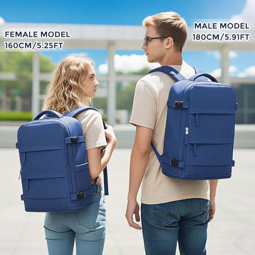 Image of coowoz Travel Backpack for Women Men,Carry On Backpack,Hiking Backpack Outdoor Sports Rucksack Casual Daypack Travel Essentials Royal Blue