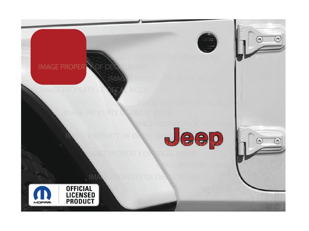 Decal Mods Fender Jeep Fender Flat Overlay Decal Graphic fits Jeep Wrangler JL/JT (2018-2024) (Set of 2) Red CR | SJ8Z3