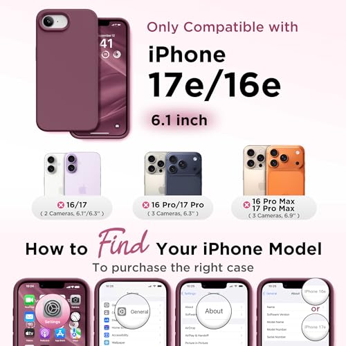 Image of GolbinBox Magnetic for iPhone 17e /16e Case, Silicone Cover, Wine Red