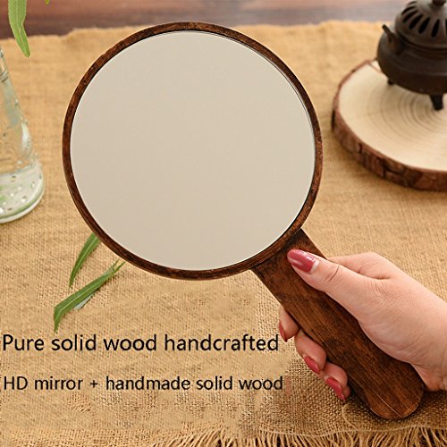 Espejo Maquillaje Retro de Madera Portátil HD miniatura 3