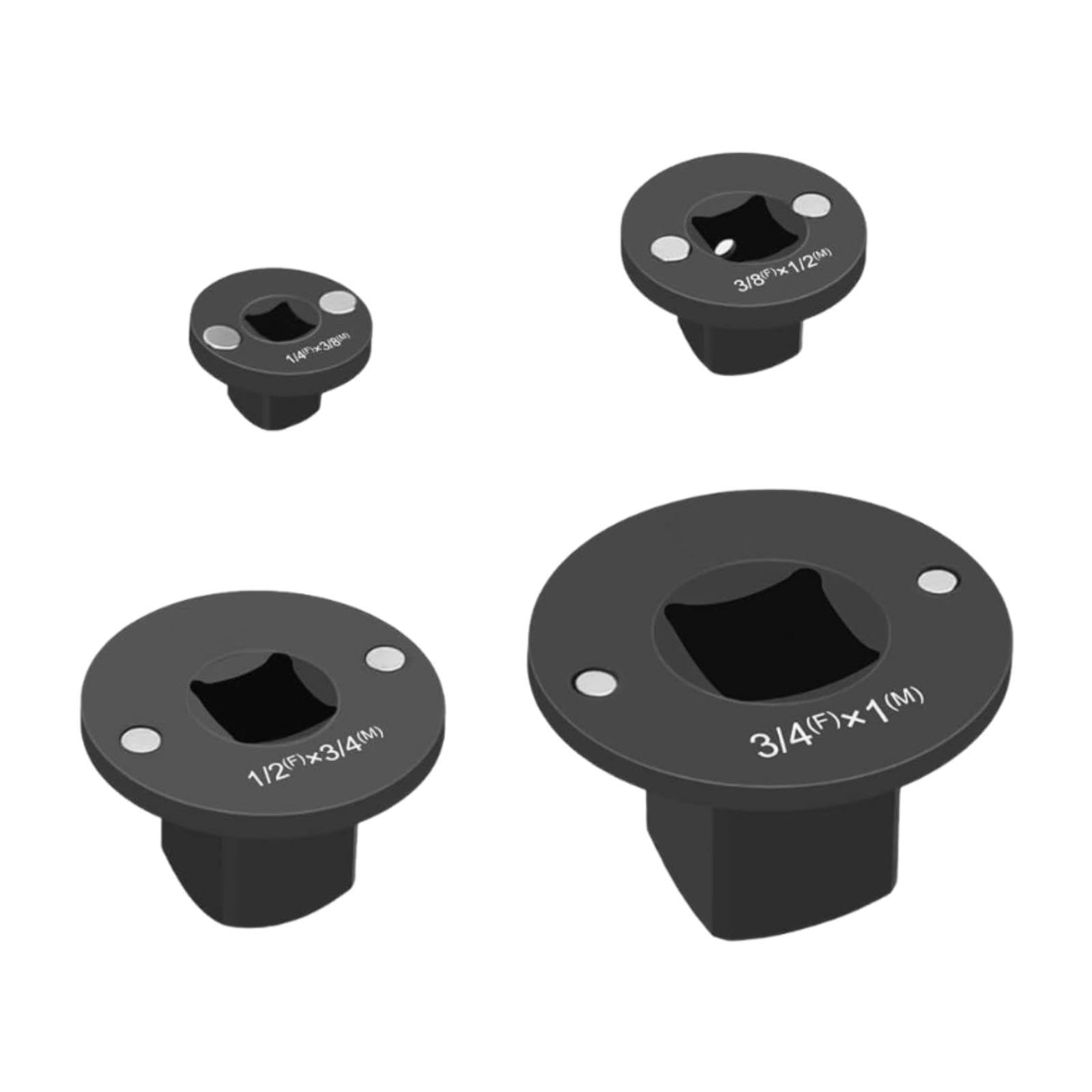 4 Pièces Adaptateur Douille Faible Profil Set Adaptateur Cliquet Réducteur Acier Carbone Résistant Convient pour Réparation Automobile Atelier Bricole