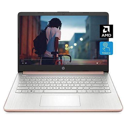 HP - 14-fq0060nr 14 Laptop, AMD 3020e, 4 GB RAM, 64 GB eMMC Storage, 14-inch HD Touchscreen, Windows 10 Home in S Mode, Long Battery Life, Microsoft 365, (14-fq0060nr, 2020) Pale Rose Gold