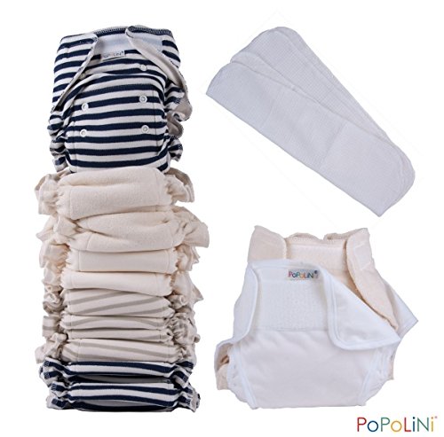 Popolini UltraFit Set Interlock Soft Komplettset Stoffwindeln 3-15kg inkl. Vliessrolle 120 Blatt