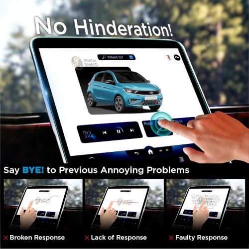 Image of SPARTAN SHIELD [3 PACK] Screen Guard For TATA TIAGO 2025 Facelift || XZ & XZ+ || 10.25 Inch Infotainment [Thin Corner] + 4-inch Instrument Cluster + Steering Panel Protector || Anti Scratch | Water Resistant | HD Clear | High Touch Sensitivity | TataTiago 9H Car Display Accessories [Not Tempered Glass] [Not Compatible with New 2026 Facelift Model]