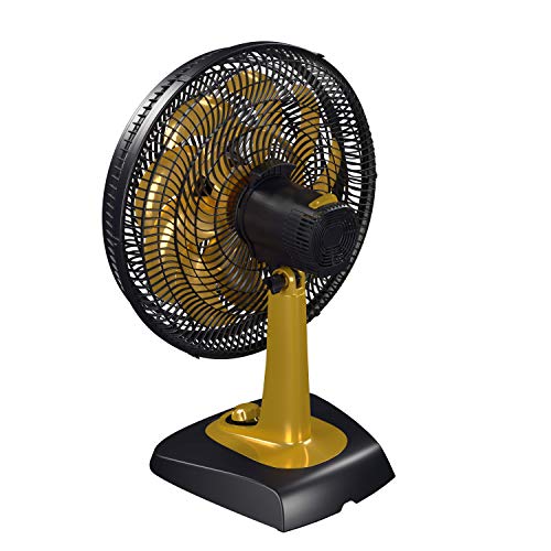Ventilador de Mesa, Neo Air 15, Preto/Dourado, 110v, Mallory