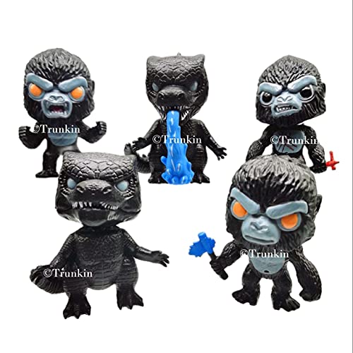 Image of Trunkin | Godzilla vs King Kong Action Figure | PVC Gojira King Kong Van De Monsters 10 cm Action Figurine | Model Toy Set of 5 Pcs