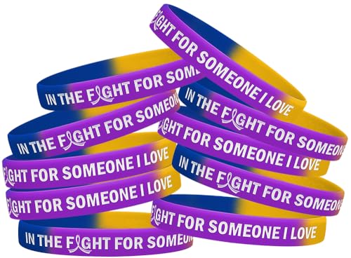 In the Fight for Someone I Love Silicone Wristband Bracelet for Cancer & Cause Awareness (10 Pack)