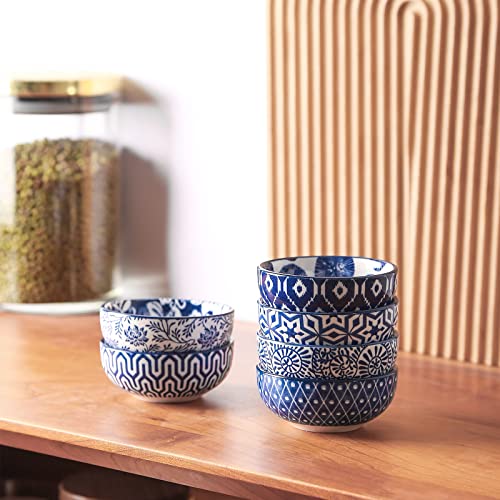 Selamica Ceramic Dipping Bowls Small Dip Bowl 3 Inch Soy Sauce Dish Set, 2.7 Oz Mini Bowl For Side Dish, Appetizers, Sushi, Bbq, Set Of 6, Vintage Blue #TOP4