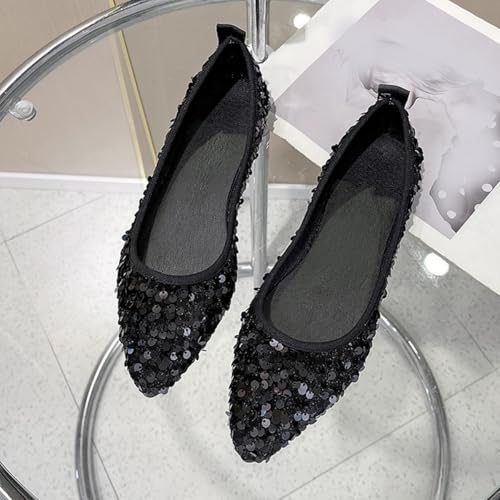 Flats Shoes for Womens Pointed Toe Ballet Flats Comfortable Low Heel Dress Wedding Flats