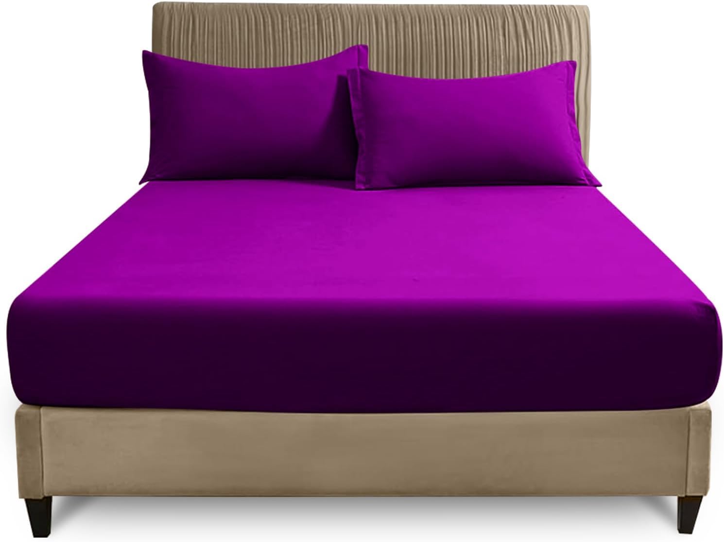 Gc Gaveno Cavailia Berry Easy Care Polycotton Fitted, Plain Dyed Bed Sheets Or Housewife Pillowcases 2 Pack, Polyester-Cotton, King