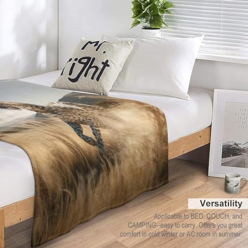 Couverture léopard en flanelle 3D 130x180cm pour canapé