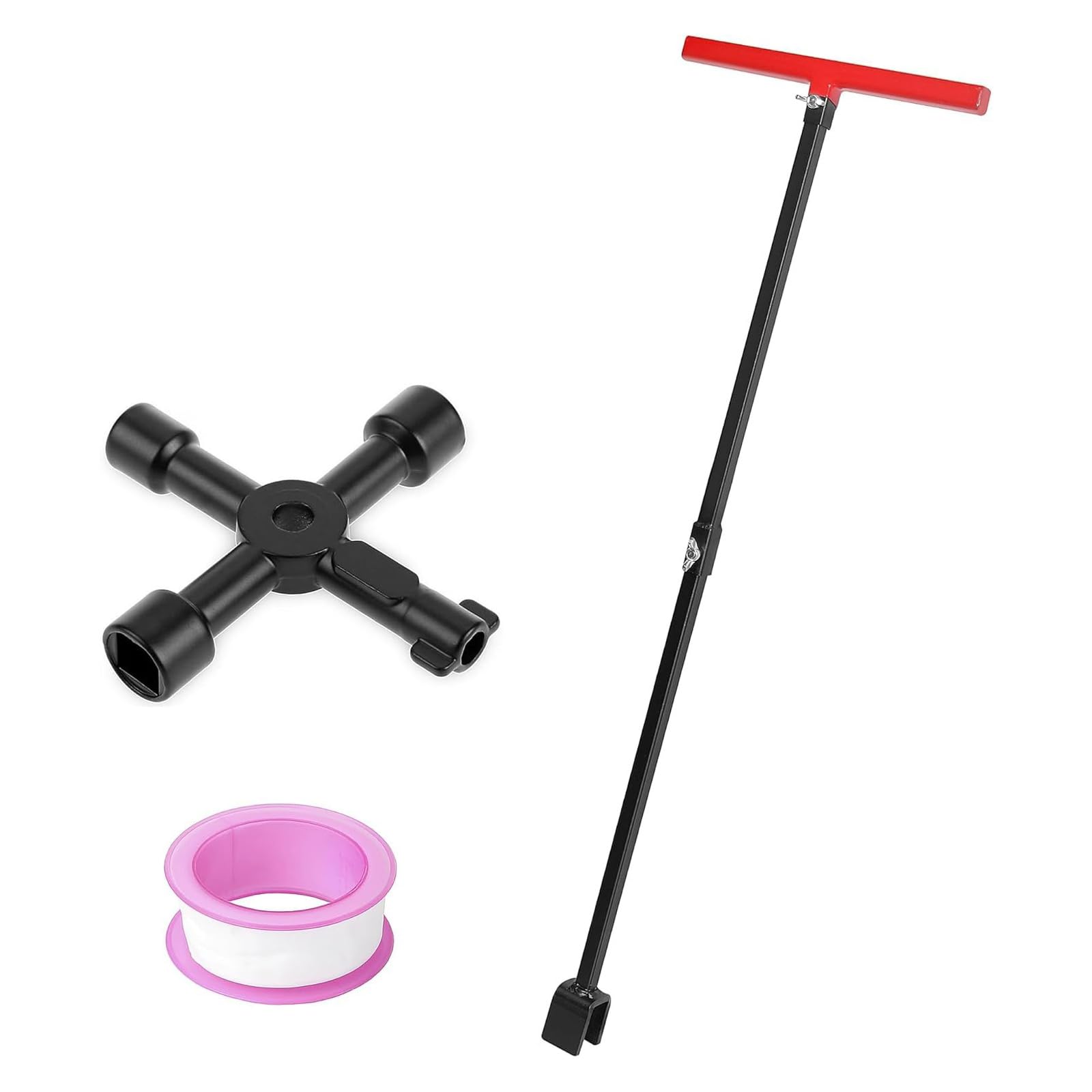 Jazuaiao 4 Way Crossing Wrench Electric Cabinet Utility For Faucet Meter Spigot Opening Accessories T Handle Plumbing Wrench