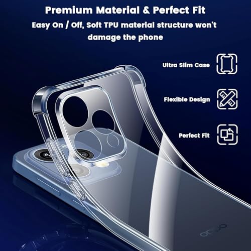 Image of Lustree Back Cover Transparent Case Compatible with Oppo Reno 15 Back Cover Case |Shockproof Mobile Cover, (Slow Yellow) TPU Silicone Soft, Camera & Screen Protection, Slim Protective Case