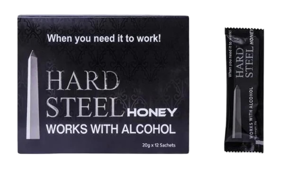 Hard Steel Honey Sachets – 12 Pack, 20g Each | Premium Honey Blend for Enhanced Wellness | Convenient, Pre-Measured Individual Packets