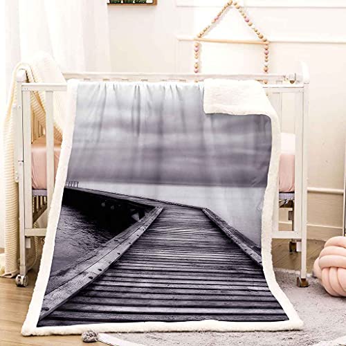 Couverture polaire microfibre 3D douce et résistante gris