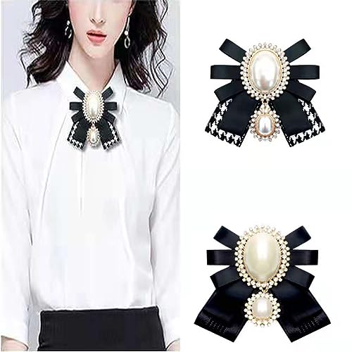 Image of women's shirt rhinestone large bow professional stewardess student big bow Brooch