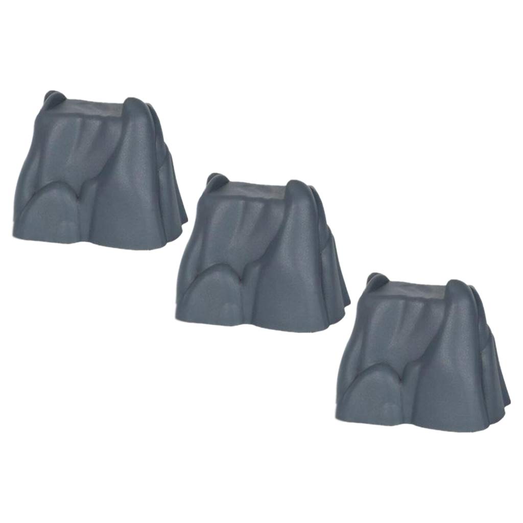 Perfeclan 3 Pieces Plastic Train Toy Bridge Support Track Railway Train Piers for Kids Age 3 and Up - Style B Gray