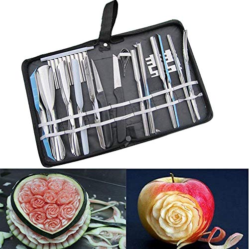 eoocvt Culinary Carving Tool Set Fruit Vegetable Food Garnishing Cutting Slicing Peeling Culinary