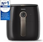Philips Digital Air Fryer with Twin Turbostar Technology with Cookbook, HD9741/99, Black