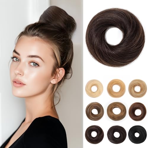 SEGOHAIR 17G Haarteile Echthaar Mit Gummiband Unordentlicher Dutt Donut Accessoire Gerades Haar Für Damen Dunkelbraun Duttformer Echtes Remy Haar Hochsteckfrisuren Chignon SEGOHAIR 17G Haarteile Echthaar Mit Gummiband Unordentlicher Dutt Donut Accessoire Gerades Haar Für Damen Dunkelbraun Duttformer Echtes Remy Haar Hochsteckfrisuren Chignon
