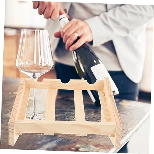 Soporte de botellas de vino de madera elegante miniatura 2