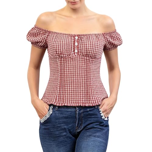 Blusas para Oktoberfest tradicionales con cuello en V sin mangas