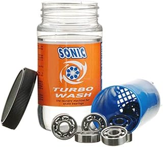 SONIC Turbo Wash Skate Bearing Cleaning System - for Inline Skate, Roller Skate and Skateboard Bearings - Cleans up to 16 Bearings at a time - 8 oz Citrus Cleaner Included - Patented - Made in USA