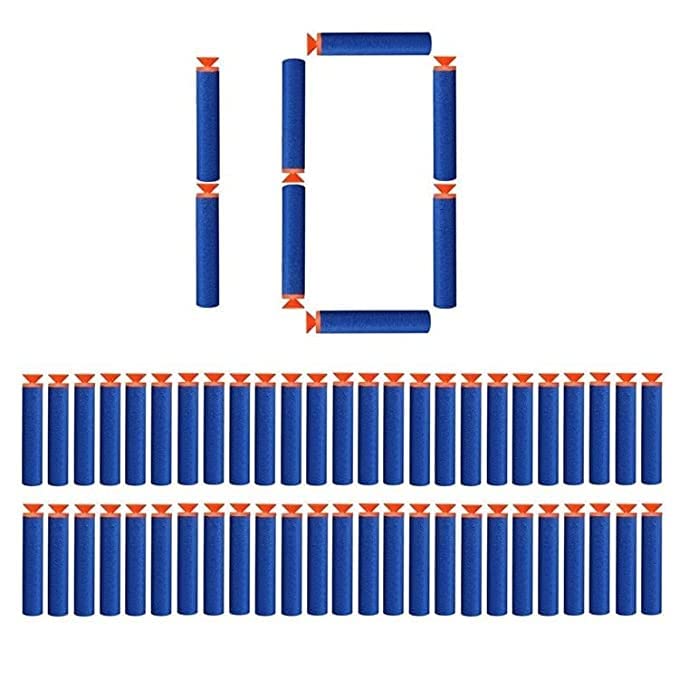 Jarvik Soft Foam Suction Bullets Darts for Toys Guns -Sticky Safe Bullets Compatible with Nerf N-Strike and Blaze Storm Blaster Guns (Pack of 10 Bullets)