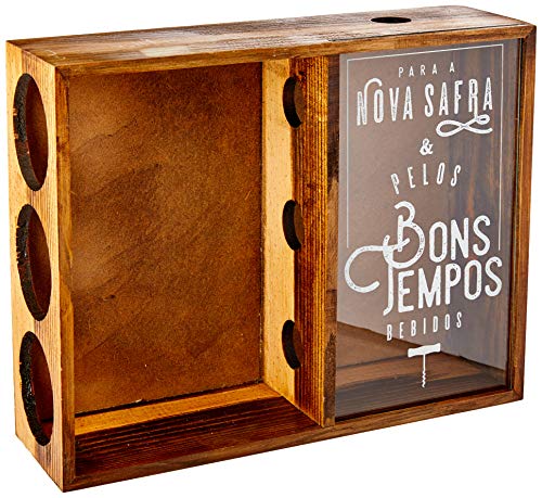 Porta Vinhos Com Porta Rolhas Decorglass Multicolor