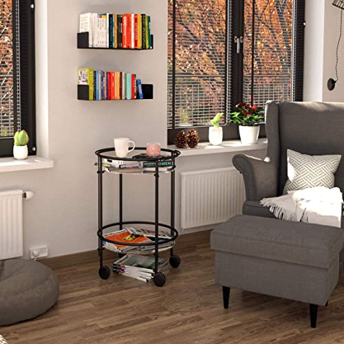 Wallniture Bali Floating Wall Mount Metal U Shape Shelf Book Cd Dvd Storage Display Bookcase Black Set Of 2 #TOP1