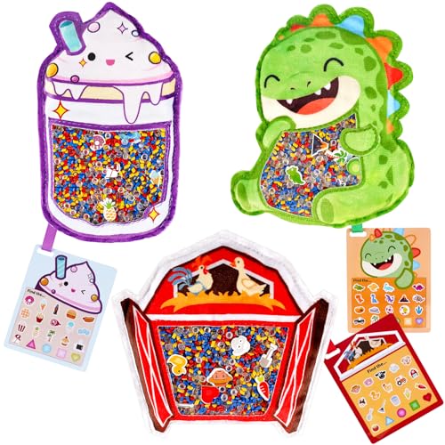 Image of Joyreal Hide and Seek Busy Bag- 3 Pack Seek and Find Hidden Object Game, Sensory Hidden Object Search Problem Solving Travel Game for Kids 3+, Including Alphabet, Food, Fish, Animal