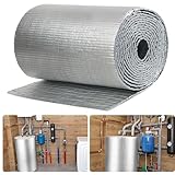 U0U 15Ft x 16in Water Heater Blanket,Aluminum foil Water Heater Blanket,Hot Water Tank Insulation Blanket for Winter Insulation Reduces Heat Loss (Silver-16in x 15ft)