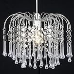Klass Home Teardrop Acrylic Light Shade | Ceiling Light Shade | Lamp Shade | Chandeliers Ceiling Light | Chrome Finish Pendant Light Shade for Living Room Light Shades Ceiling Bedroom Kitchen Hallway
