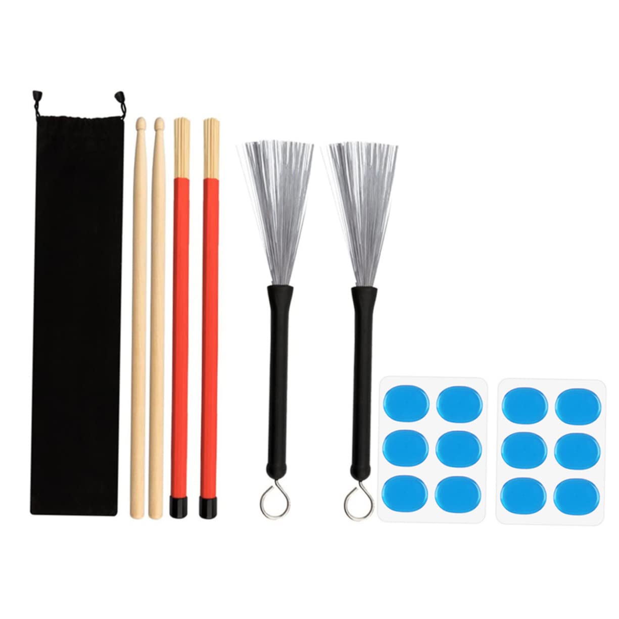 Gatuida 1 set Bacchette per Batteria Legno con Dampeners Accessori Professionali per Batteristi Resilienti e Confortevoli per Musicisti Iniziali e Esperti