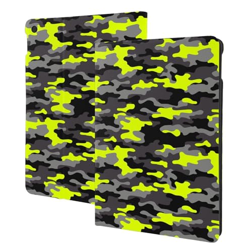 Coque iPad 10.2 motif camouflage vert et gris pour iPad 9/8/7