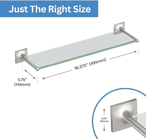 Miniatura 8 de Gatco 5586 Waterline - Estante de cristal, cromado