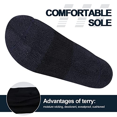 Men's Crew Socks Moisture Wicking Cushioned Training Athletic Socks For Men, Comfort Anti-Odor Work Sock, 5 Pairs3