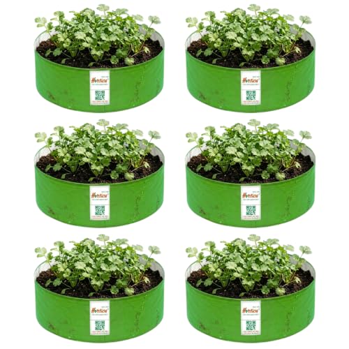 Image of Premium HDPE UV Stabilised Grow Bags 18x6 Inch (Pack of 6) | 260 GSM Heavy Duty Round Planter Bags | Reusable Fabric Pots for Terrace, Balcony & Vegetable Gardening