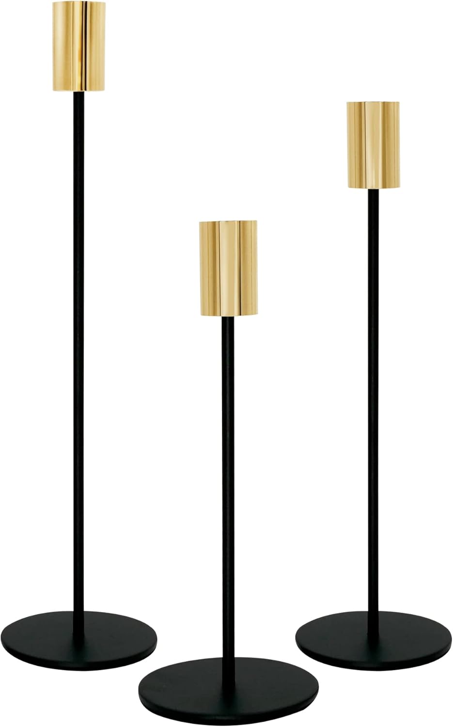 FLARDOR Black Candle Holders,Glod Candle Stick Candle Holders,Matte