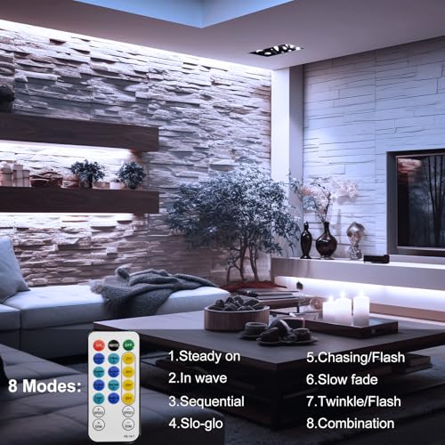 Image of echosari 150 LED Strip Lights Battery Operated 16.4Ft Waterproof Strip Lights (Pack of 2)
