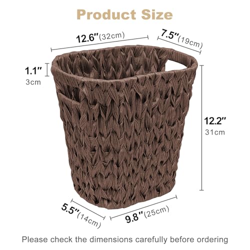 Caneca de basura para baño estilo ratán impermeable miniatura 2