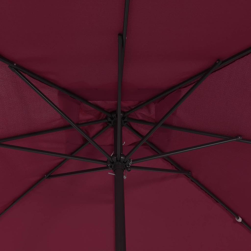 Parasol ogrodowy, piaskowy x poliester i stal, składany, z korbą, wiatroszczelny, wodoszczelny, do ogrodu, na balkon, taras, cień i ochrona przed wzrokiem